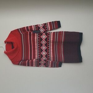Tommy Hilfiger Fair Isle Cowl Neck Sweater Dress Size Large